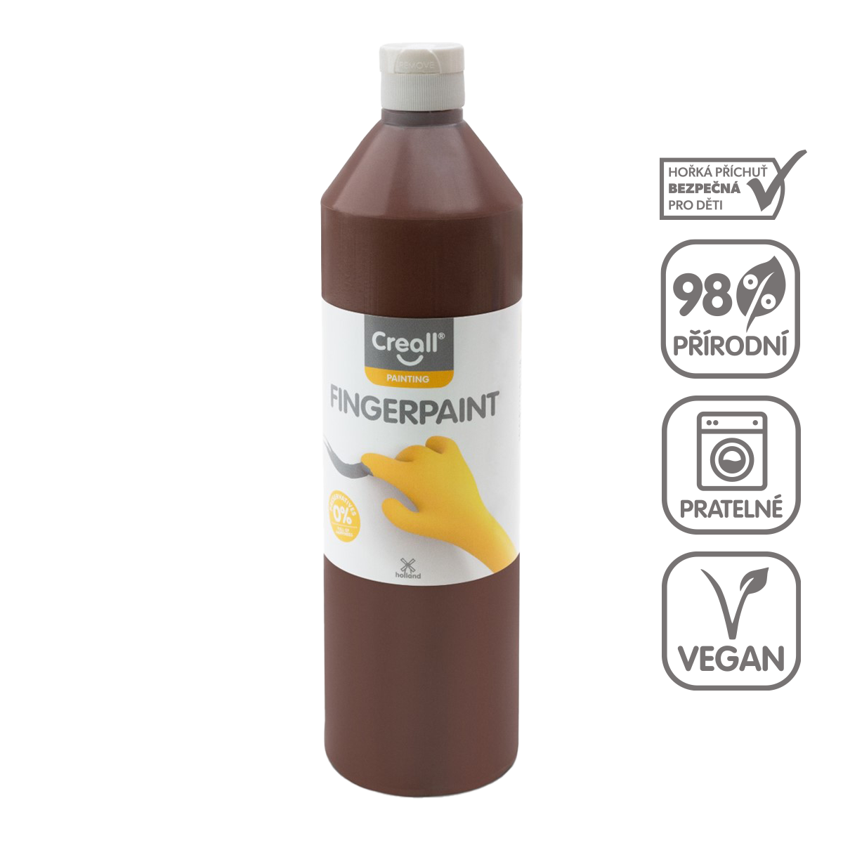 Levně Creall prstová barva HAPPY INGREDIENTS, 750 ml, hnědá