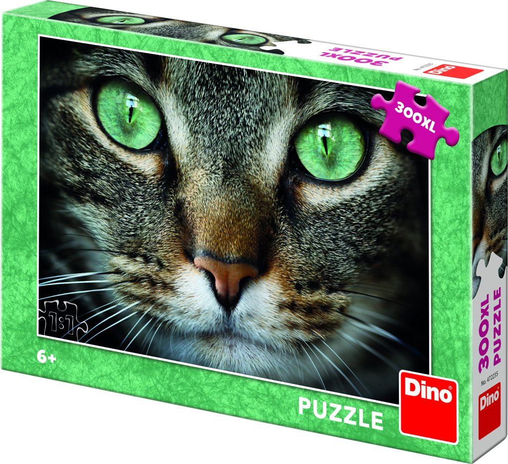 Levně Puzzle Zelenooká kočka 300 XL dílků - Dino