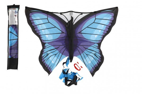Levně Drak létající motýl nylon 100x70cm v látkovém sáčku 11x58x2cm