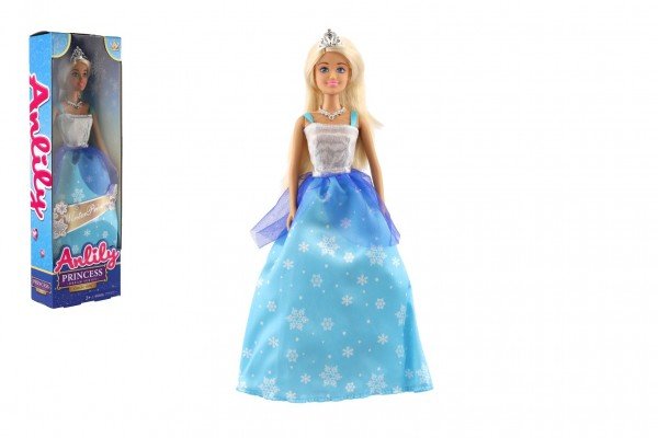 Levně Panenka princezna Anlily plast 28cm modrá v krabici 10x32x5cm