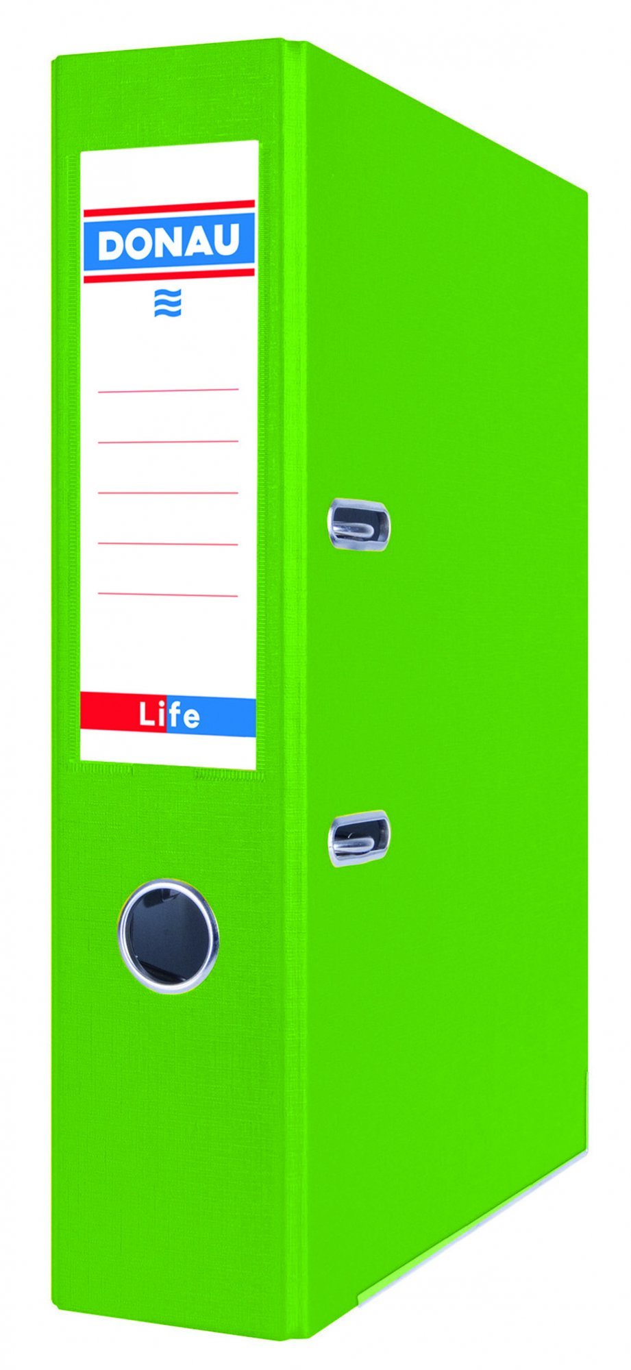 Levně DONAU pákový pořadač LIFE, A4/75 mm, karton, neonově zelený