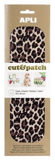 Levně APLI Cut&amp;Patch papír 30 x 50 cm - Leopard 3 ks