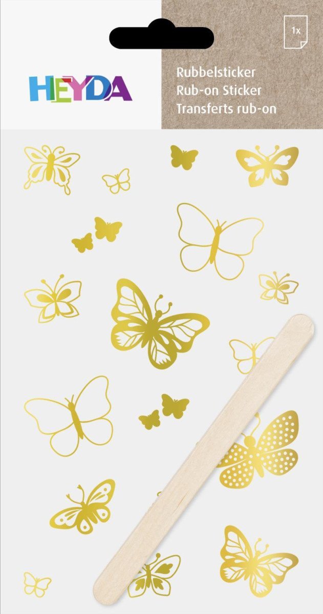 Levně HEYDA Propisoty 10 x 19 cm - motýlci zlatí