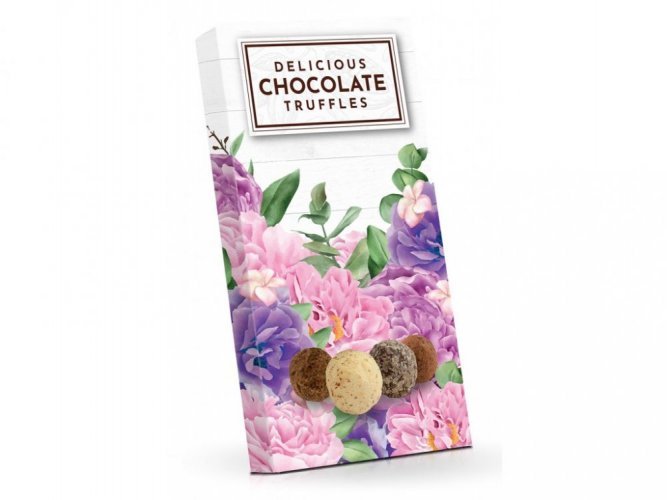 Levně Růžovofialové květy -Výběr čokoládových truffles 100g