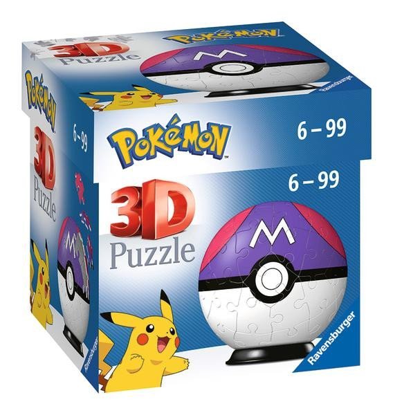 Levně 3D Puzzle-Ball: Pokémon Master Ball 54 dílků