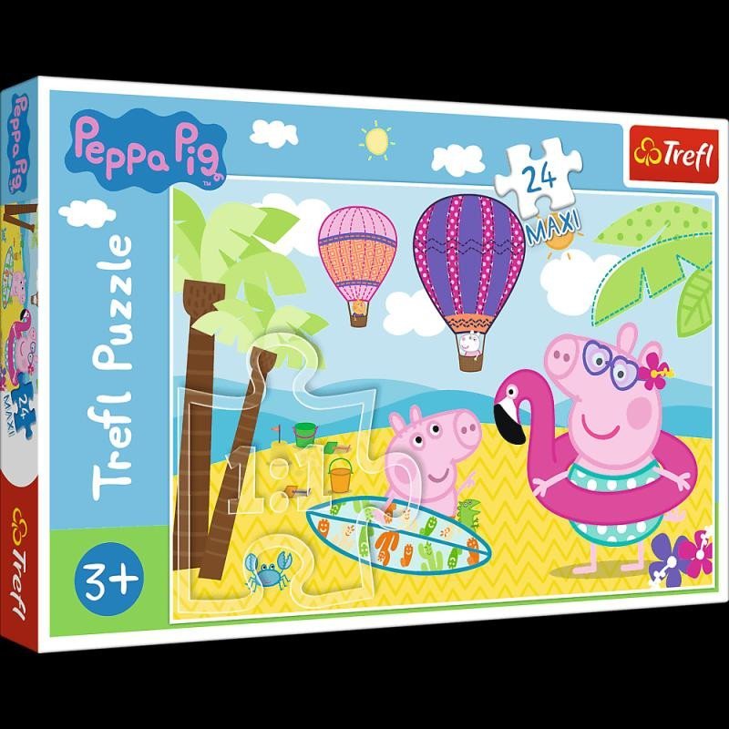 Levně Trefl Puzzle Peppa Pig - Prázdniny / 24 dílků MAXI