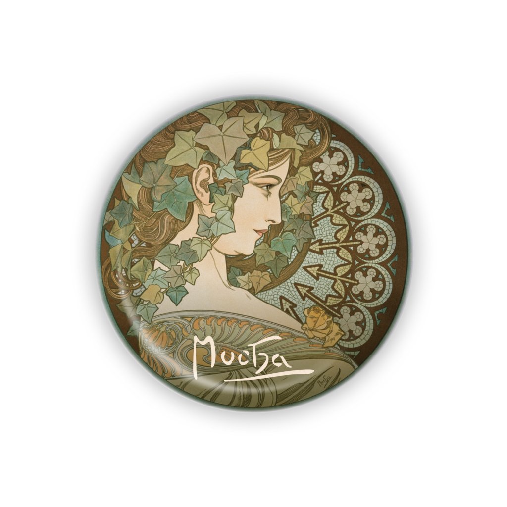 Levně Kovový otvírák Alfons Mucha - Ivy, ø 5,8 cm