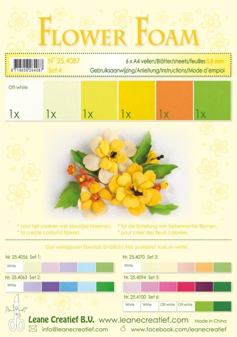 Levně Flower Foam Speciální pěnová guma A4 - žluté barvy 6 ks