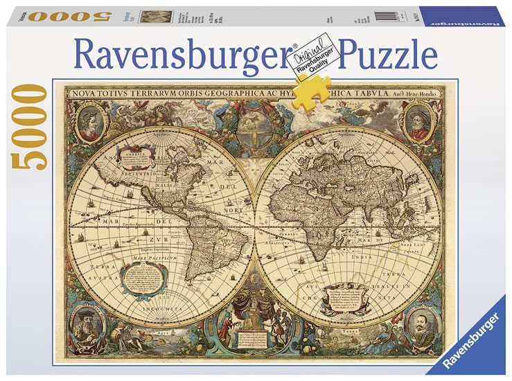 Levně Puzzle Stará mapa světa/5000 dílků