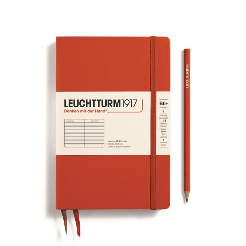 Levně Leuchtturm1917 Zápisník Fox Red Paperback B6+ linkovaný