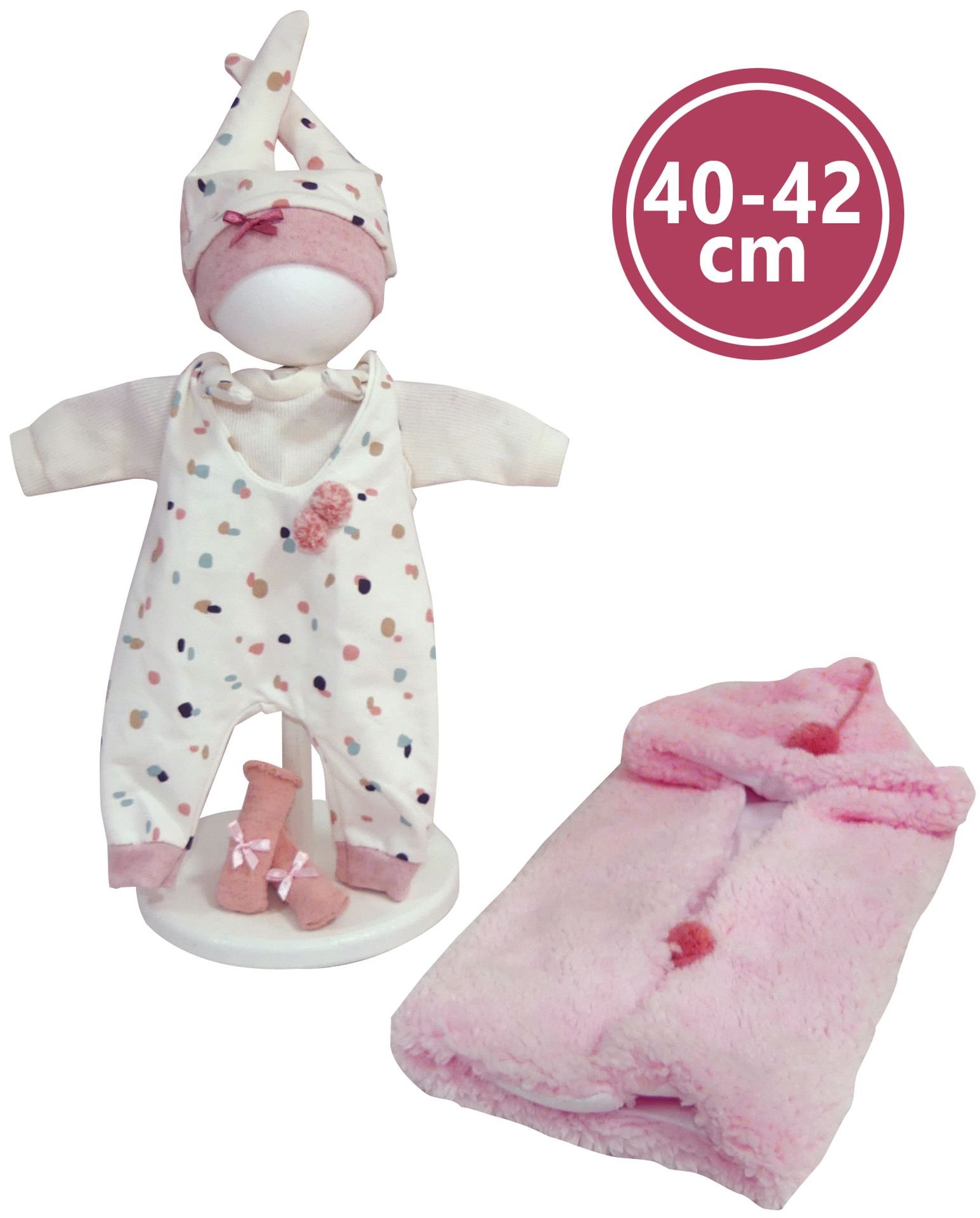 Levně Llorens M738-86 obleček pro panenku miminko NEW BORN velikosti 40-42 cm