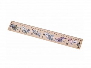 Dřevěné pravítko 30 cm - Sovy