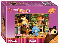 Puzzle mini 54 Máša a Medvěd zdobí stromek