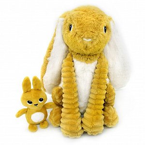 Ptipotos Plyšový králík Toudou hořčicový (máma s miminkem) 24 cm
