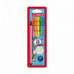 Fixa STABILO Pen 68 sada 6 ks neonová
