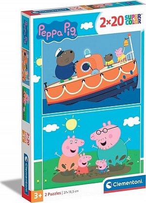Puzzle 2x20 dílků Prasátko Peppa