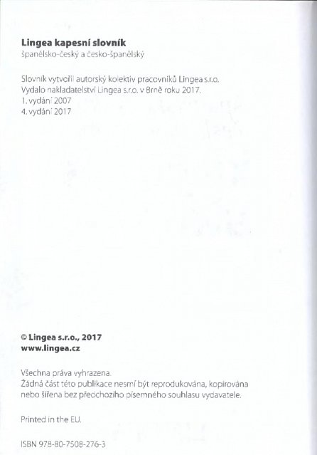Náhled Španělsko-český, česko-španělský kapesní slovník ...nejen na cesty, 4.  vydání