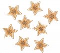 Hvězda hnědá s lepíkem 3 cm akryl (6 ks)