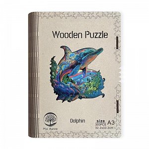 Dřevěné puzzle/Delfín A3