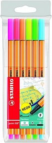 Popisovač STABILO point liner 88 sada 6 ks neon