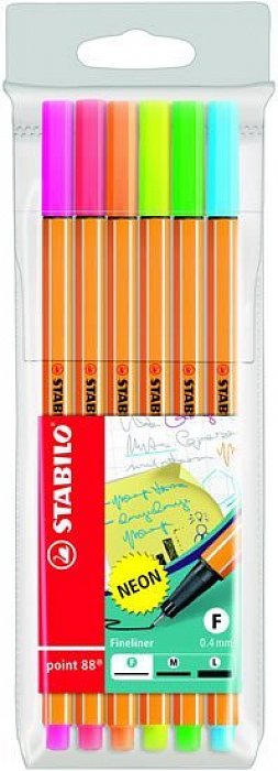 Popisovač STABILO point liner 88 sada 6 ks neon