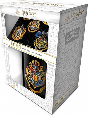 Harry Potter Dárkový set - Bradavice (hrnek + podtácek + klíčenka)