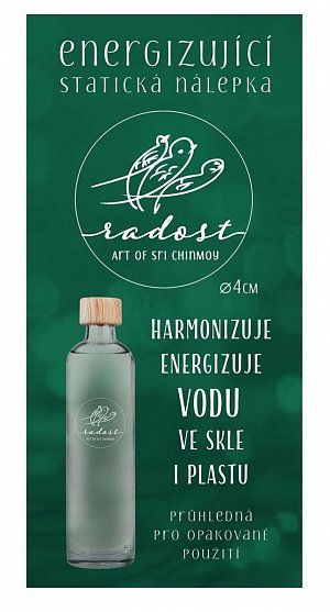 Energizující statická folie průhledná "Radost" průměr 4 cm
