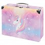 BAAGL Skládací školní kufřík - Rainbow Unicorn s kováním