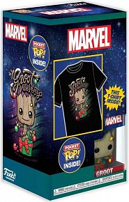 Funko PocketPOP&Tee: Guardians of the Galaxy - Holiday Groot (velikost L)
