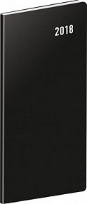 Diář 2018 - Černý - kapesní/plánovací měsíční, 8 x 18 cm