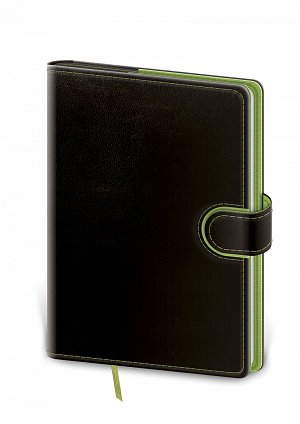 Zápisník - Flip-A5 černo/zelená, tečkovaný