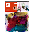 APLI dekorační peříčka, 30 ks, mix velikostí a barev