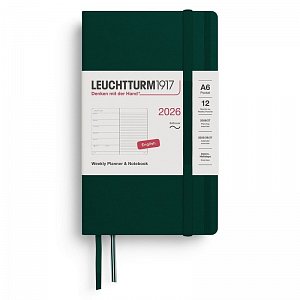 Weekly Planner & Notebook 2026 Pocket (A6) Forest Green