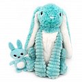 Ptipotos Plyšový králík Toudou modrý (máma s miminkem) 24 cm
