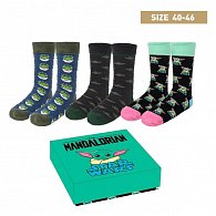 Star Wars dárkový box Mandalorian - 3x ponožky 40-46