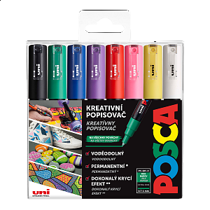 Posca sada popisovačů PC-1M, 0,7 - 1 mm, mix barev (8 ks)