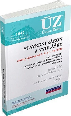 ÚZ 1647 Stavební zákon a vyhlášky 2025, rejstřík k zákonu