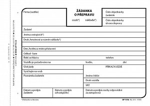 Žádanka o přepravu, A6, 100 listů