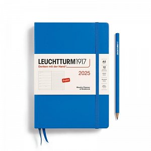 Leuchtturm1917 Weekly Planner & Notebook Medium (A5) 2025 Sky - tečkovaný