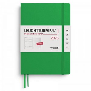 Weekly Planner & Notebook 2026 Medium (A5) Spring Leaf - tečkovaný