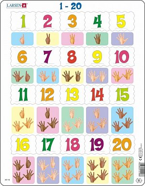 Puzzle MAXI - Prsty na ruce od 1 - 20/20 dílků