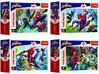 Minipuzzle 54 dílků Spidermanův čas 4 druhy v krabičce 9x6,5x4cm