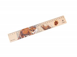 Dřevěné pravítko 30 cm liška obecná