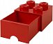 Úložný box LEGO s šuplíkem 4 - červený