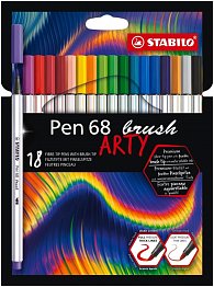 Fixa STABILO Pen 68 brush sada 18 ks v pouzdru"ARTY"