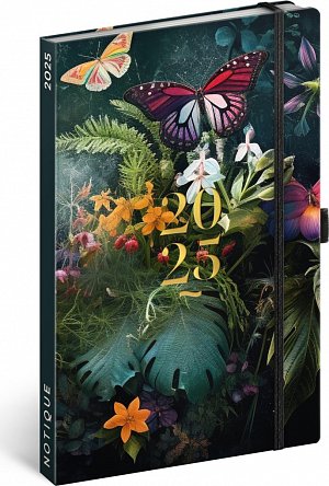 NOTIQUE Týdenní diář Motýl 2025, 13 x 21 cm