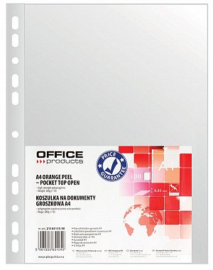 Office Products prospektové obaly, A4, PP, 30 μm, matné, transparentní, 100 ks