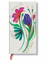 Zápisník - Wind Flowers Laurel Burch Blossom, slim 90x180 Lined