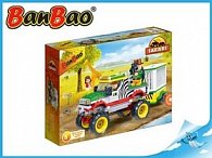 BanBao stavebnice Safari jeep se zvířecí klecí 355ks + 3 figurky ToBees
