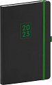 Diář 2023: Nox - černý/zelený, týdenní, 15 × 21 cm